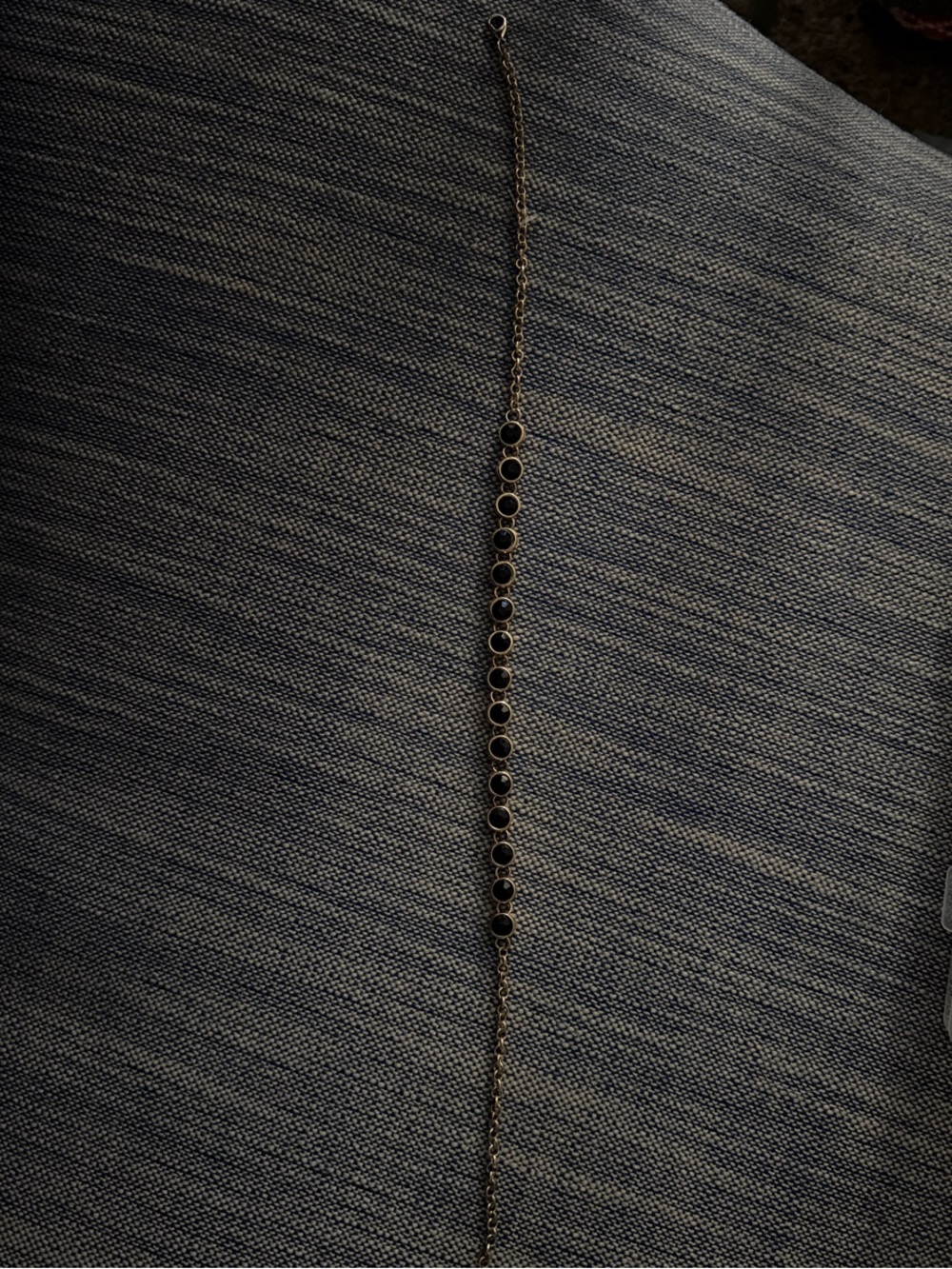 Black Stone Chain Anklet - Women's Jeans Accessory